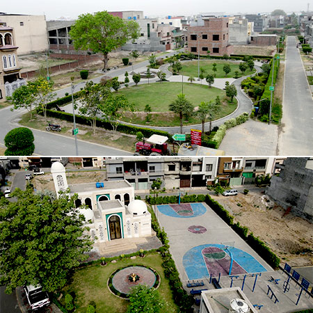 Green Parks and Basket Ball Court