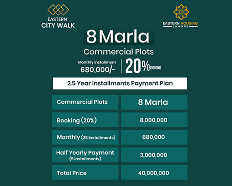 8 Marla Commercial Plot Payment Plan