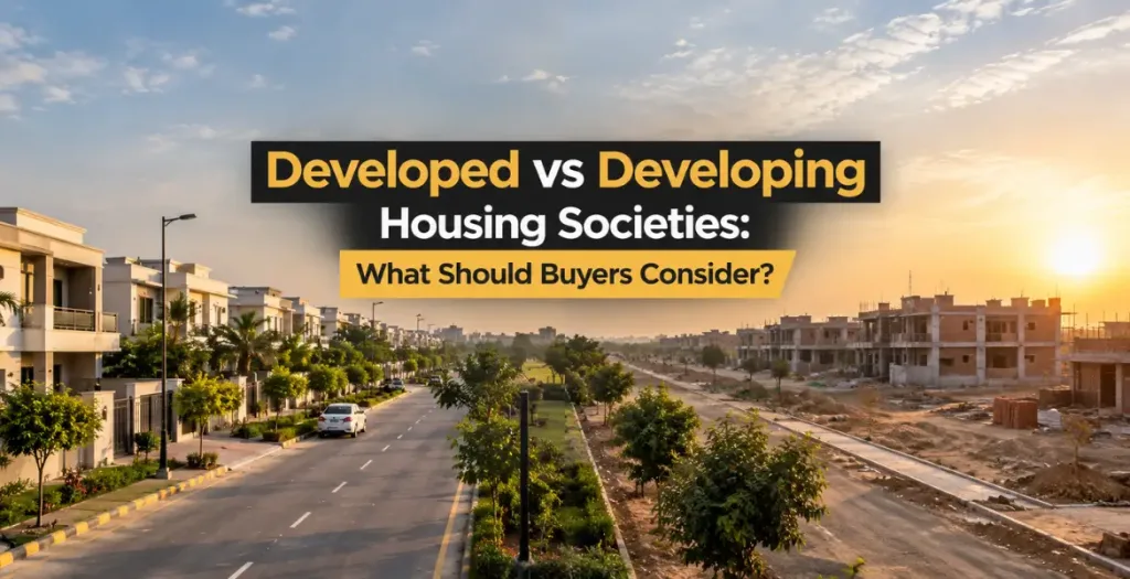 Developed vs developing housing societies